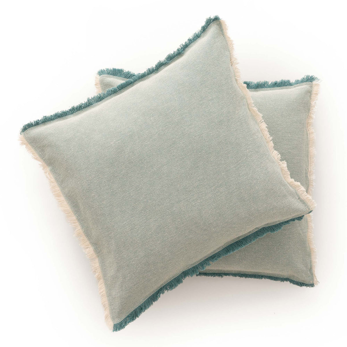 Lot de 2 housses de coussin à franges, 50 × 50 cm