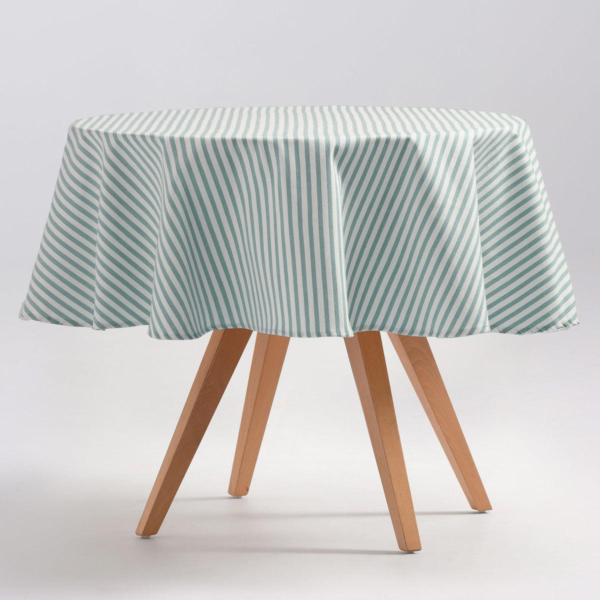 Nappe ronde anti-taches à rayures pastel, Ø 155 cm
