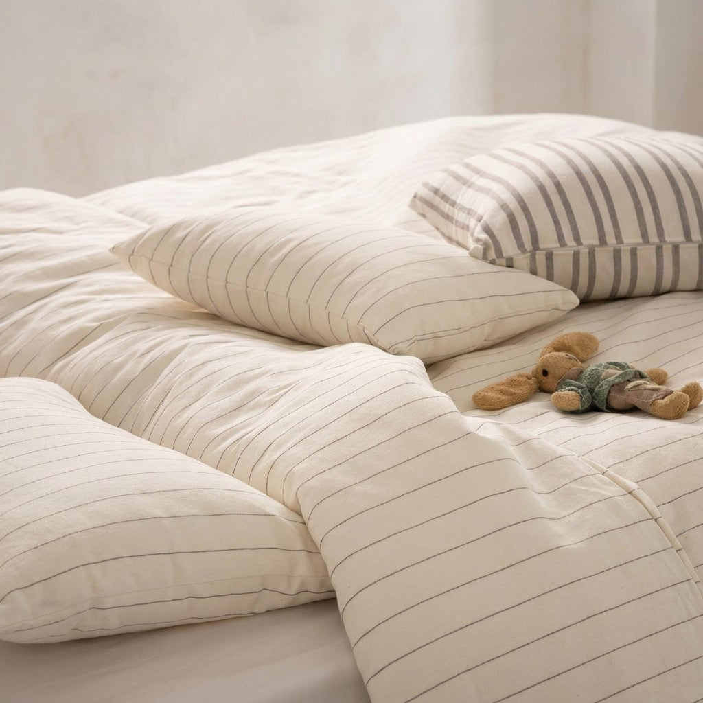Housse de couette en coton gaufré