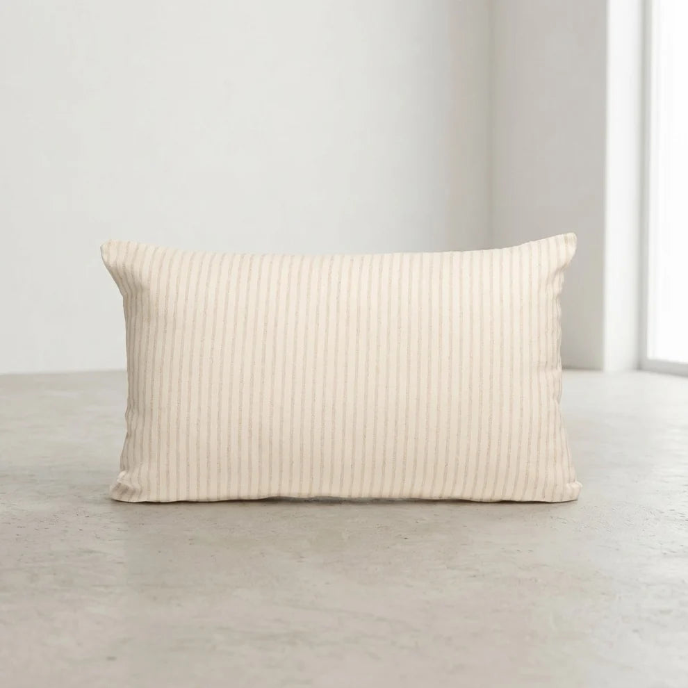 Lot de 2 housses de coussin à rayures en fil teinté, 210 g/m²