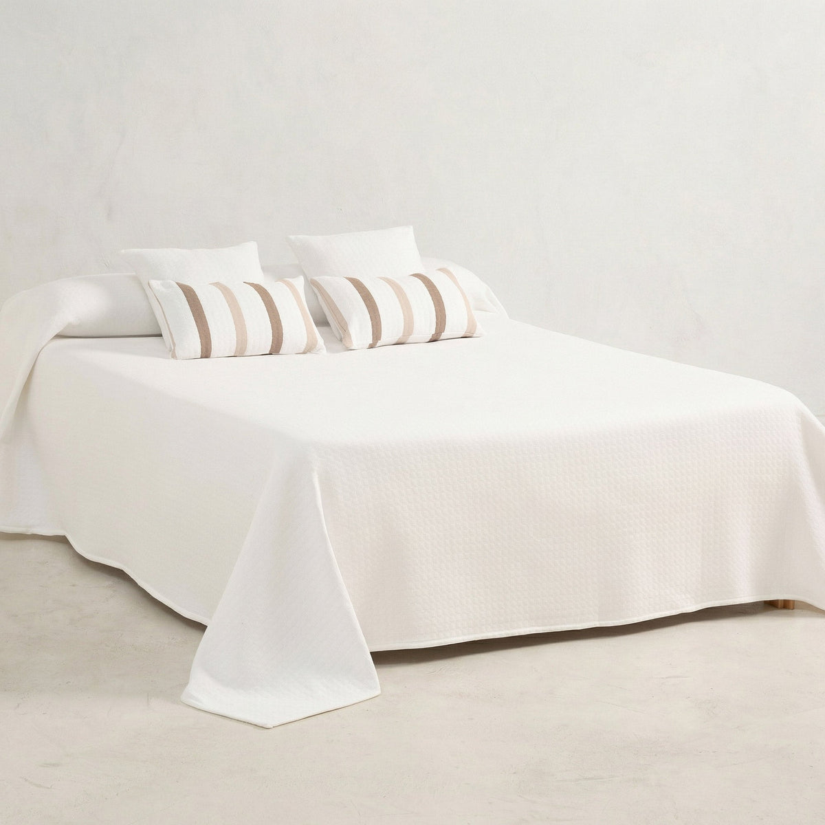 Jeté de lit en coton à carreaux en relief
