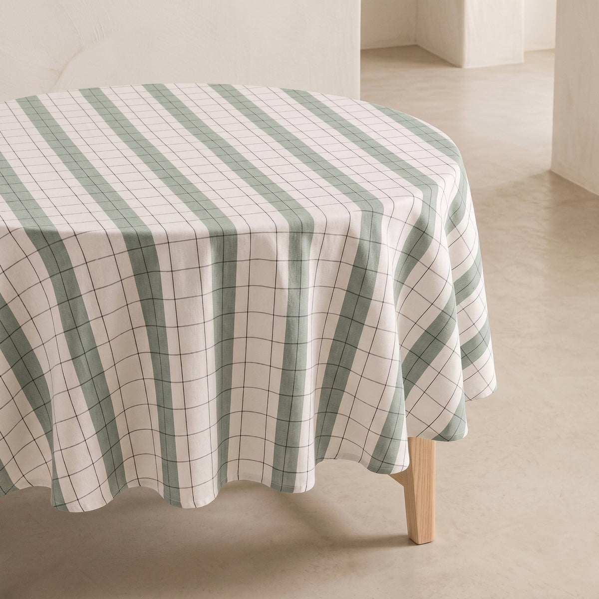 Nappe ronde damier en relief, Ø 150 cm
