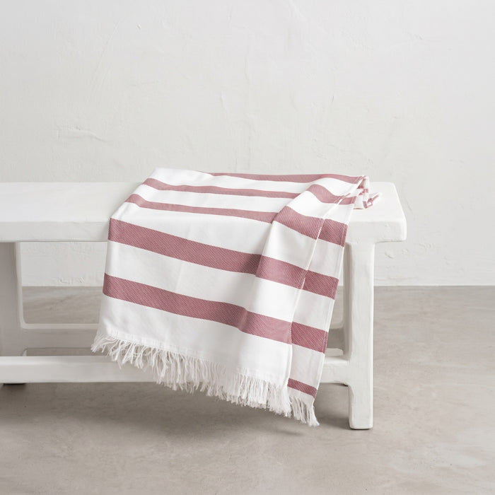 Fouta de plage à rayures et franges — Faro