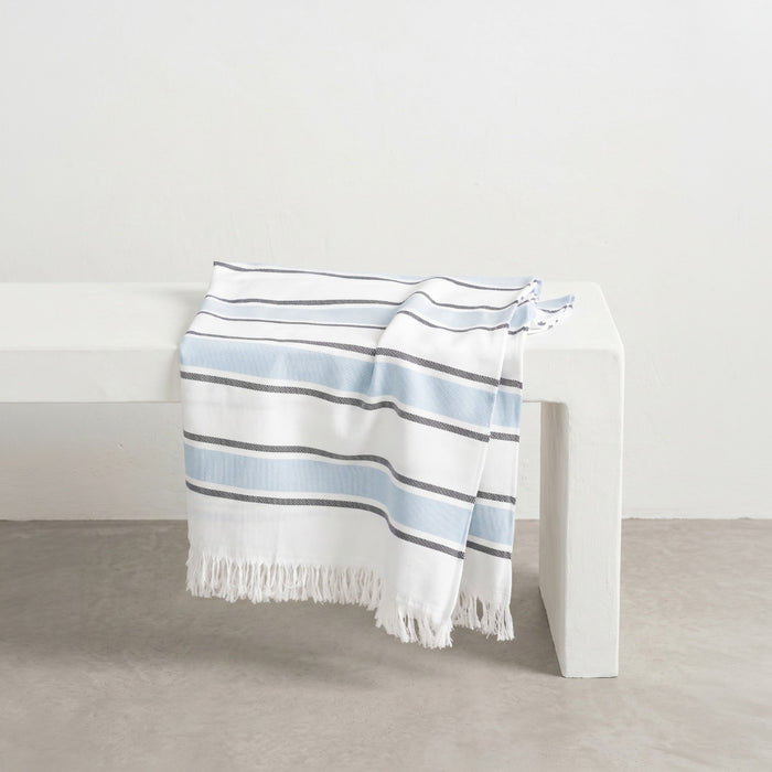 Fouta de plage à rayures et franges — Aimar