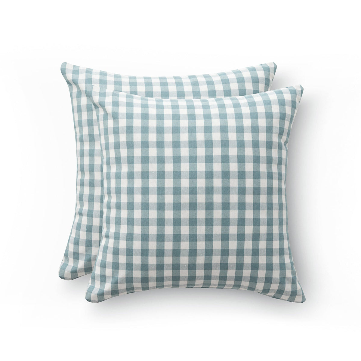 Lot de 2 housses de coussin vichy, intérieur et extérieur