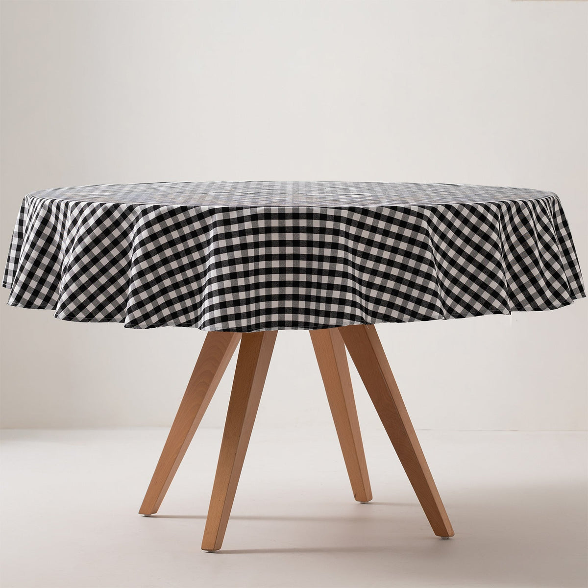 Nappe ronde anti-taches à carreaux vichy, ⌀ 160 cm
