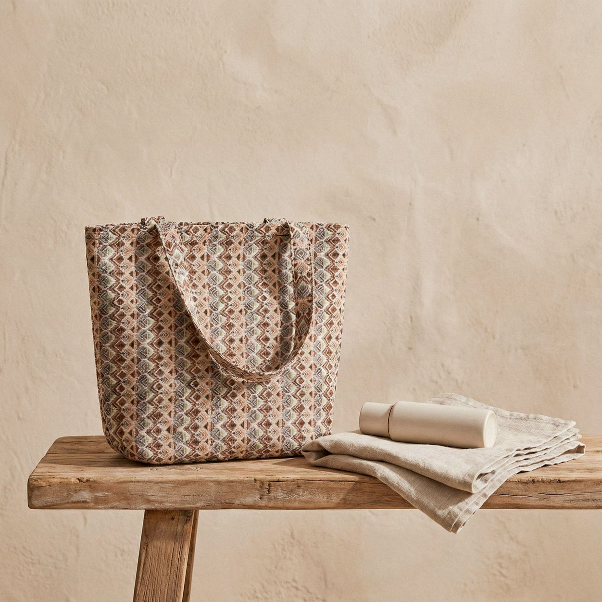 Sac de plage en jacquard multicolore — Vola