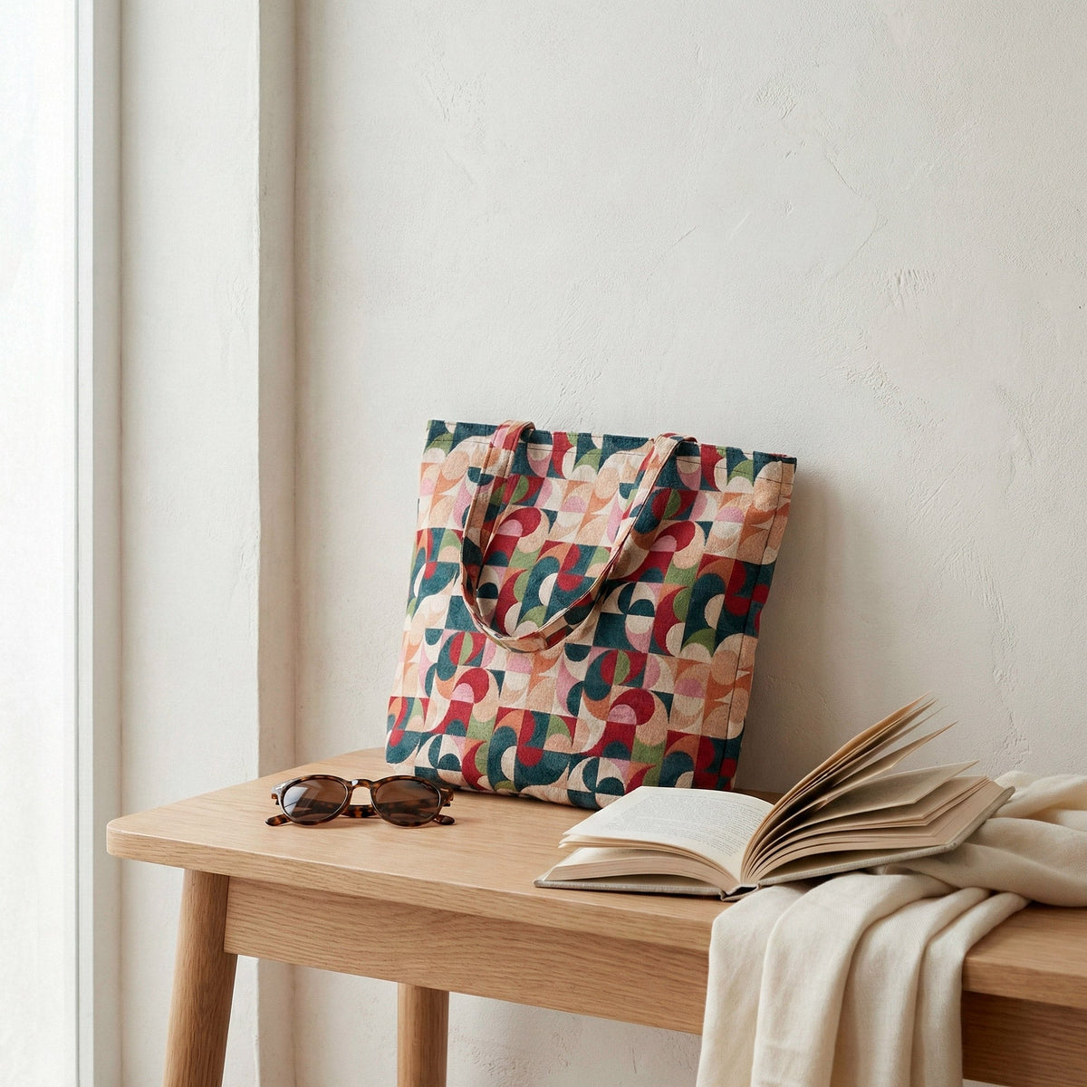 Sac de plage en jacquard multicolore — Nomo