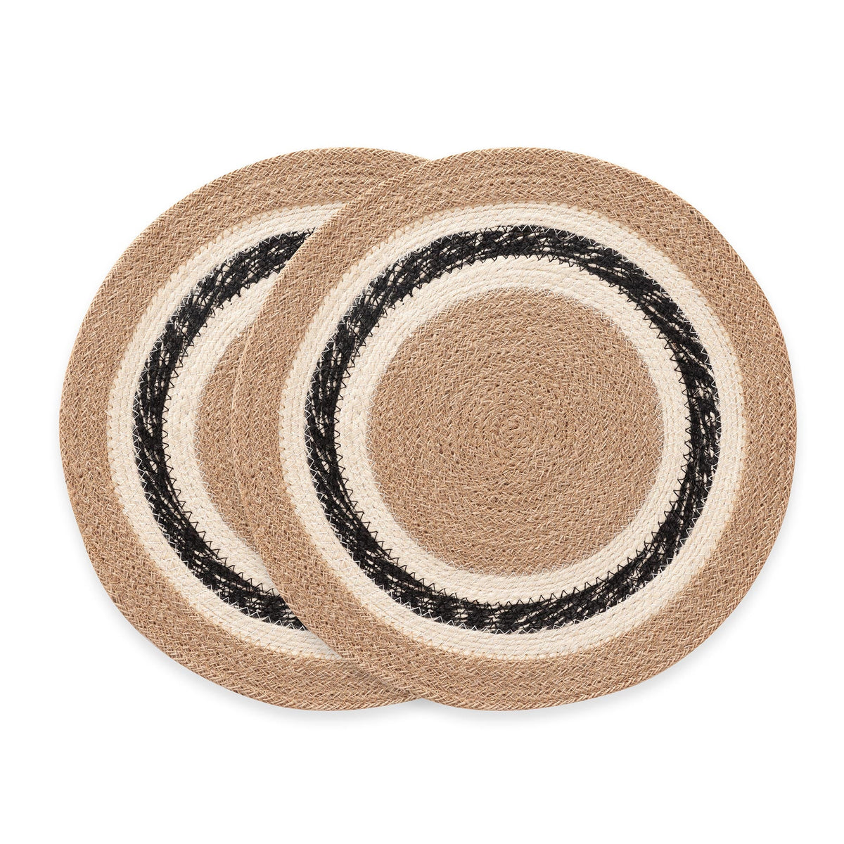 Lot de 2 sets de table ronds en jute tressée — Palmera